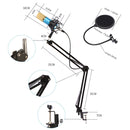 BM-800 Network K-Song Dedicated High-end Metal Shock Mount Microphone Set(White)