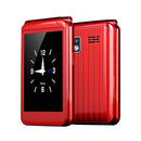 M9 Dual-screen Flip Elder Phone, 2.8 inch + 1.77 inch, 32MB+32MB, Support FM, SOS, GSM, Family Number, Big Keys, Dual SIM (Red)