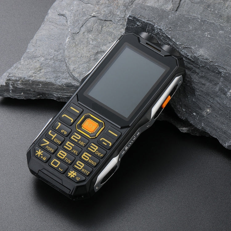 Mafam 4G Triple Proofing Elder Phone, Waterproof Shockproof Dustproof, 16800mAh Battery, 2.4 inch, 21 Keys, Bluetooth, LED Flashlight, FM, SOS, Dual SIM, Network: 2G (Black)
