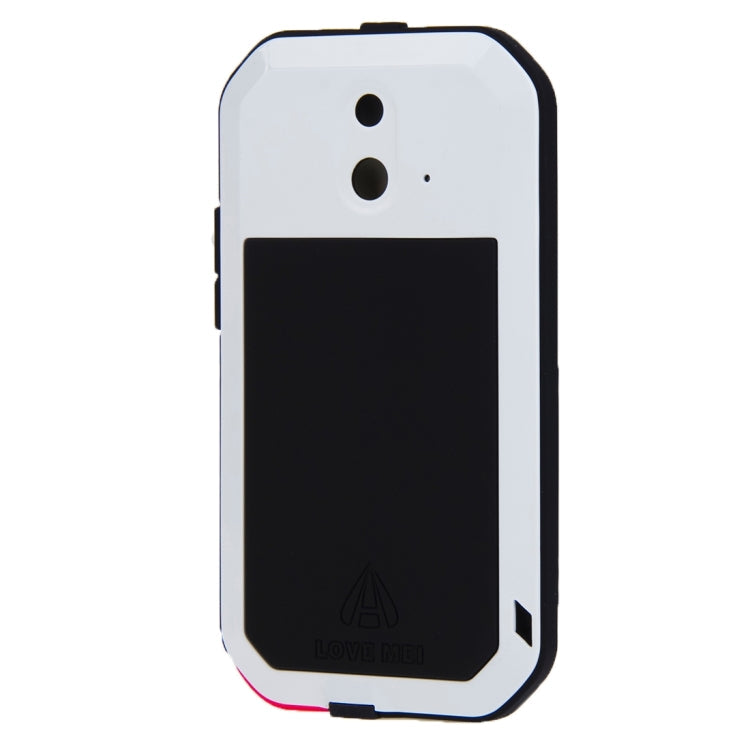 LOVE MEI for HTC One E8 Powerful Waterproof Dustproof Shockproof Anti-slip Metal Protective Case(White)