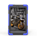 For Amazon Fire HD 8 inch (2017) 360 Degree Rotation PC + Silicone Protective Case with Holder & Hand-strap (Dark Blue)