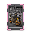 For Amazon Fire HD 8 inch (2017) 360 Degree Rotation PC + Silicone Protective Case with Holder & Hand-strap (Pink)