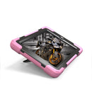 For Amazon Fire HD 8 inch (2017) 360 Degree Rotation PC + Silicone Protective Case with Holder & Hand-strap (Pink)