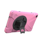 For Amazon Fire HD 8 inch (2017) 360 Degree Rotation PC + Silicone Protective Case with Holder & Hand-strap (Pink)