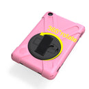 For Amazon Fire HD 8 inch (2017) 360 Degree Rotation PC + Silicone Protective Case with Holder & Hand-strap (Pink)