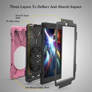 For Amazon Fire HD 8 inch (2017) 360 Degree Rotation PC + Silicone Protective Case with Holder & Hand-strap (Pink)