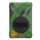 For Amazon Fire HD 8 inch (2017) 360 Degree Rotation PC + Silicone Protective Case with Holder & Hand-strap (Camouflage Green)