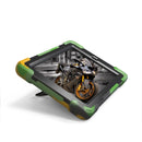 For Amazon Fire HD 8 inch (2017) 360 Degree Rotation PC + Silicone Protective Case with Holder & Hand-strap (Camouflage Green)