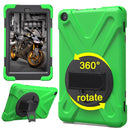 For Amazon Fire HD 8 inch (2017) 360 Degree Rotation PC + Silicone Protective Case with Holder & Hand-strap (Light Green)