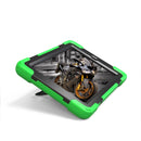 For Amazon Fire HD 8 inch (2017) 360 Degree Rotation PC + Silicone Protective Case with Holder & Hand-strap (Light Green)