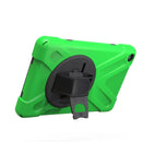 For Amazon Fire HD 8 inch (2017) 360 Degree Rotation PC + Silicone Protective Case with Holder & Hand-strap (Light Green)