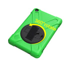 For Amazon Fire HD 8 inch (2017) 360 Degree Rotation PC + Silicone Protective Case with Holder & Hand-strap (Light Green)