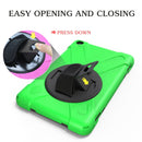 For Amazon Fire HD 8 inch (2017) 360 Degree Rotation PC + Silicone Protective Case with Holder & Hand-strap (Light Green)