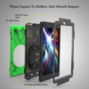 For Amazon Fire HD 8 inch (2017) 360 Degree Rotation PC + Silicone Protective Case with Holder & Hand-strap (Light Green)