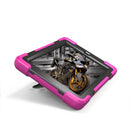For Amazon Fire HD 8 inch (2017) 360 Degree Rotation PC + Silicone Protective Case with Holder & Hand-strap (Magenta)