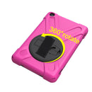 For Amazon Fire HD 8 inch (2017) 360 Degree Rotation PC + Silicone Protective Case with Holder & Hand-strap (Magenta)