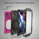 For Amazon Fire HD 8 inch (2017) 360 Degree Rotation PC + Silicone Protective Case with Holder & Hand-strap (Magenta)