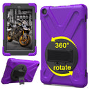 For Amazon Fire HD 8 inch (2017) 360 Degree Rotation PC + Silicone Protective Case with Holder & Hand-strap (Purple)