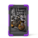 For Amazon Fire HD 8 inch (2017) 360 Degree Rotation PC + Silicone Protective Case with Holder & Hand-strap (Purple)