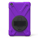 For Amazon Fire HD 8 inch (2017) 360 Degree Rotation PC + Silicone Protective Case with Holder & Hand-strap (Purple)