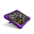 For Amazon Fire HD 8 inch (2017) 360 Degree Rotation PC + Silicone Protective Case with Holder & Hand-strap (Purple)