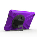 For Amazon Fire HD 8 inch (2017) 360 Degree Rotation PC + Silicone Protective Case with Holder & Hand-strap (Purple)