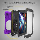 For Amazon Fire HD 8 inch (2017) 360 Degree Rotation PC + Silicone Protective Case with Holder & Hand-strap (Purple)