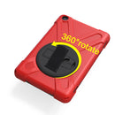 For Amazon Fire HD 8 inch (2017) 360 Degree Rotation PC + Silicone Protective Case with Holder & Hand-strap (Red)