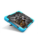 For Amazon Fire HD 8 inch (2017) 360 Degree Rotation PC + Silicone Protective Case with Holder & Hand-strap (Baby Blue)