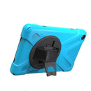 For Amazon Fire HD 8 inch (2017) 360 Degree Rotation PC + Silicone Protective Case with Holder & Hand-strap (Baby Blue)