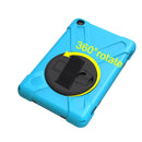 For Amazon Fire HD 8 inch (2017) 360 Degree Rotation PC + Silicone Protective Case with Holder & Hand-strap (Baby Blue)