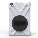 For Amazon Fire HD 8 inch (2017) 360 Degree Rotation PC + Silicone Protective Case with Holder & Hand-strap (White)