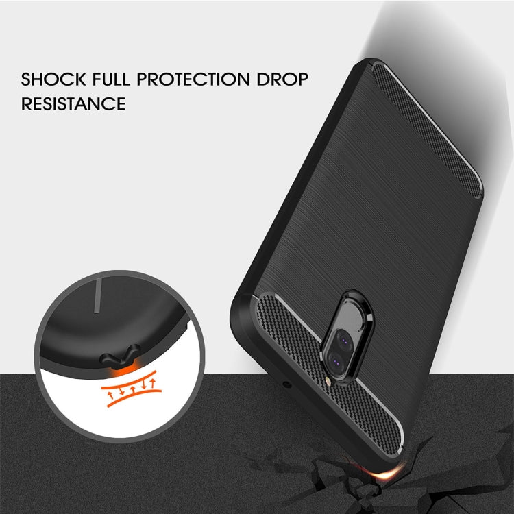 For Huawei Mate 10 Lite Brushed Carbon Fiber Texture TPU Shockproof Anti-slip Soft Protective Back Cover Case(Black)