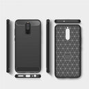 For Huawei Mate 10 Lite Brushed Carbon Fiber Texture TPU Shockproof Anti-slip Soft Protective Back Cover Case(Black)