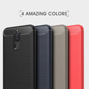 For Huawei Mate 10 Lite Brushed Carbon Fiber Texture TPU Shockproof Anti-slip Soft Protective Back Cover Case(Black)