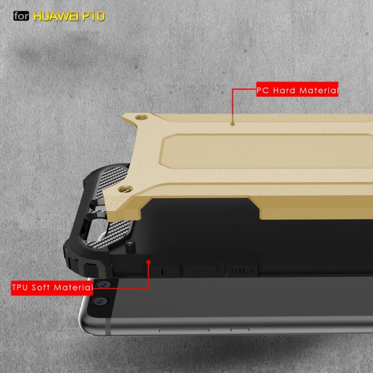 For Huawei P10 Tough Armor TPU + PC Combination Case(Gold)