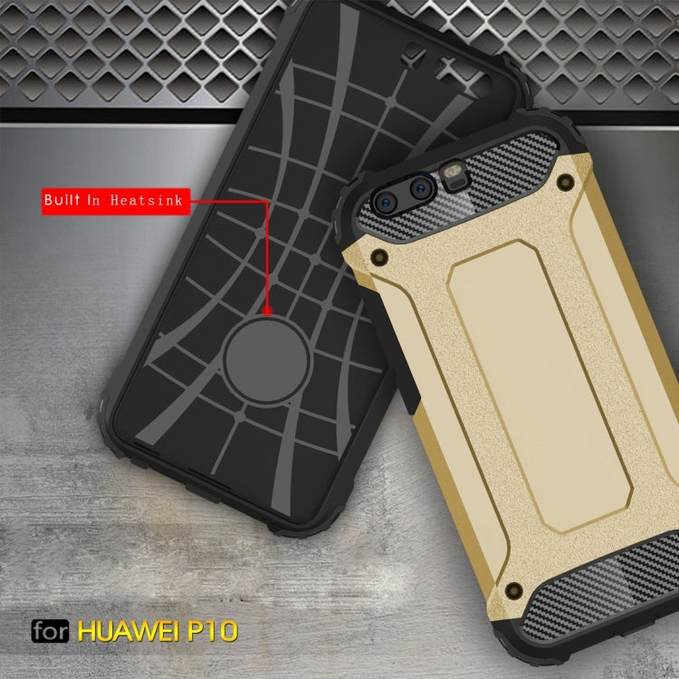 For Huawei P10 Tough Armor TPU + PC Combination Case(Gold)