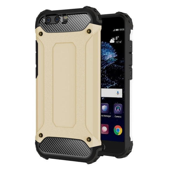 For Huawei P10 Tough Armor TPU + PC Combination Case(Gold)