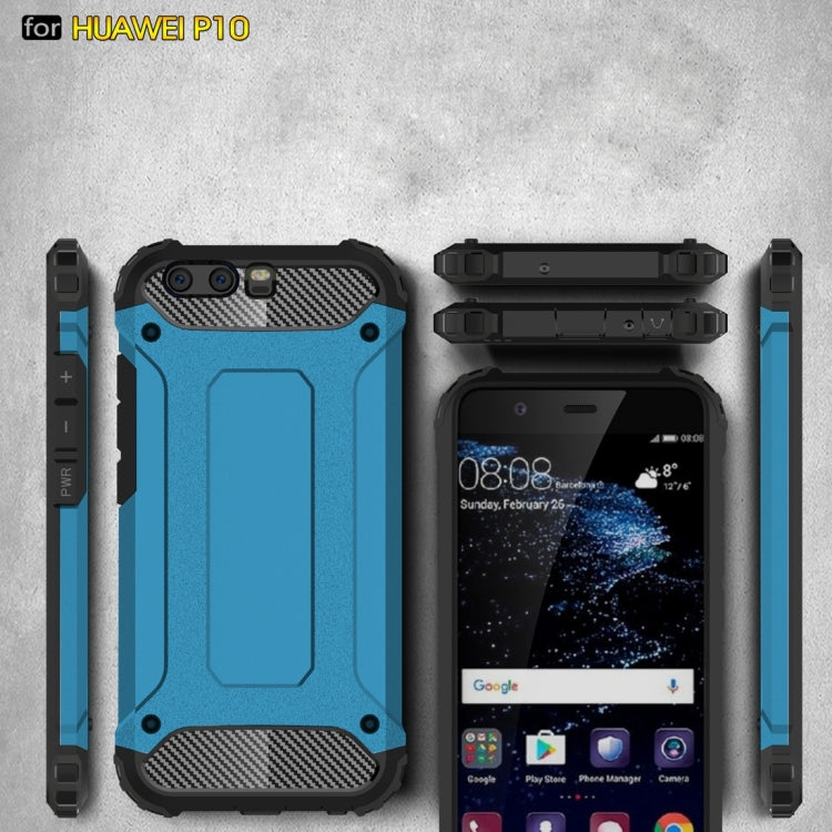For Huawei P10 Tough Armor TPU + PC Combination Case(Blue)