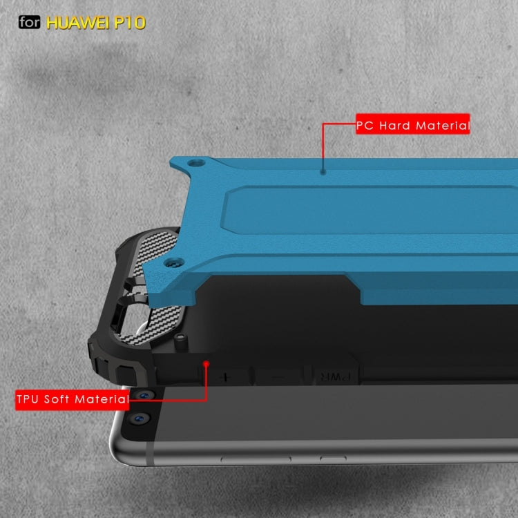 For Huawei P10 Tough Armor TPU + PC Combination Case(Blue)