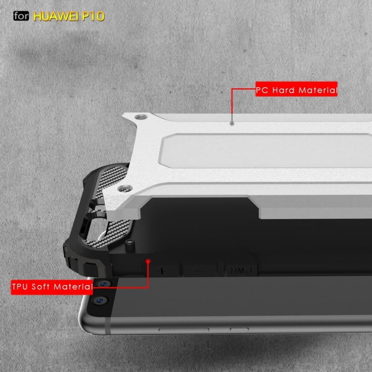 For Huawei P10 Tough Armor TPU + PC Combination Case(Silver)