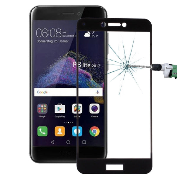 For Huawei P8 Lite (2017) 0.26mm 9H Surface Hardness Explosion-proof Full Screen Tempered Glass Screen Film(Black)