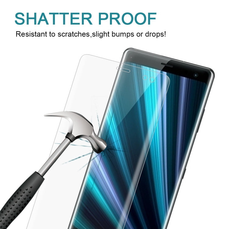 0.3mm 9H Surface Hardness 3D Curved Edge Full Screen Tempered Glass Film for Sony Xperia XZ3(Transparent)