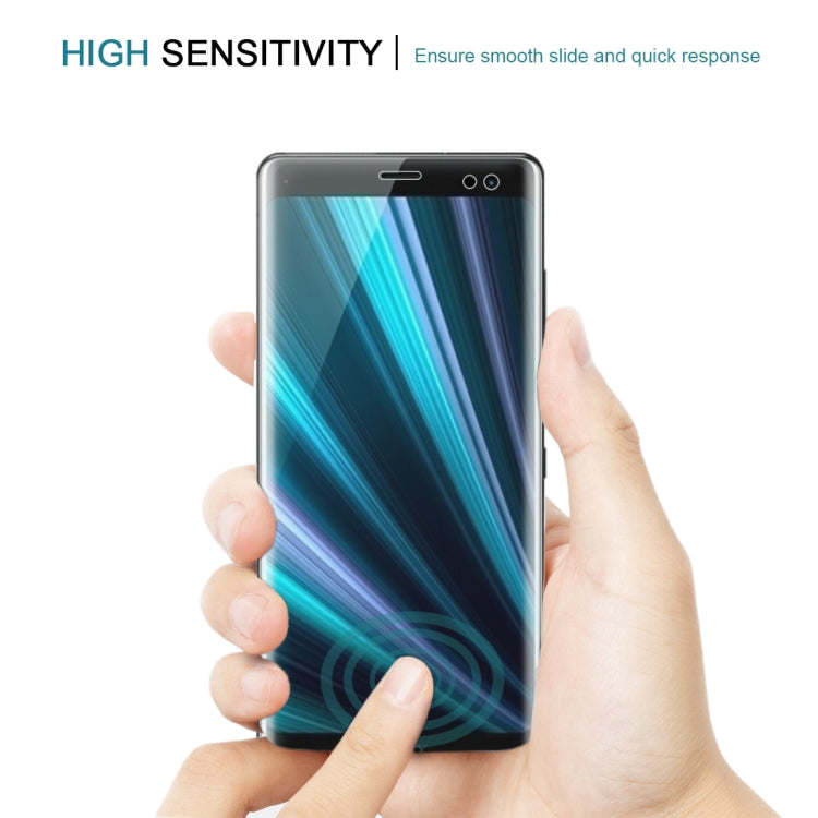 0.3mm 9H Surface Hardness 3D Curved Edge Full Screen Tempered Glass Film for Sony Xperia XZ3(Transparent)