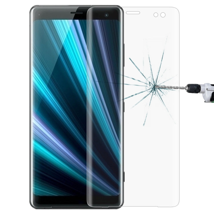 0.3mm 9H Surface Hardness 3D Curved Edge Full Screen Tempered Glass Film for Sony Xperia XZ3(Transparent)