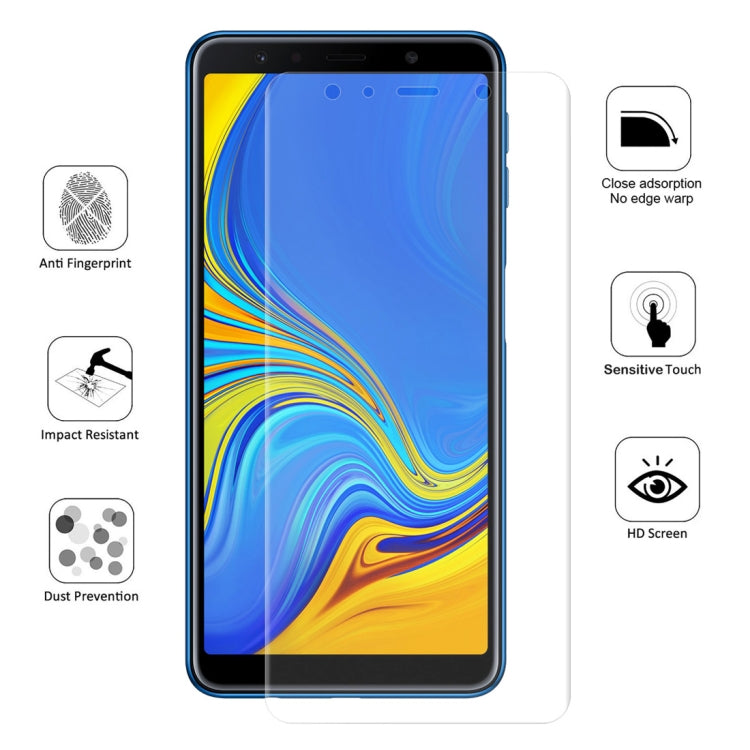 ENKAY Hat-Prince 0.1mm 3D Full Screen Protector Explosion-proof Hydrogel Film for Samsung Galaxy A7 (2018), TPU+TPE+PET Material