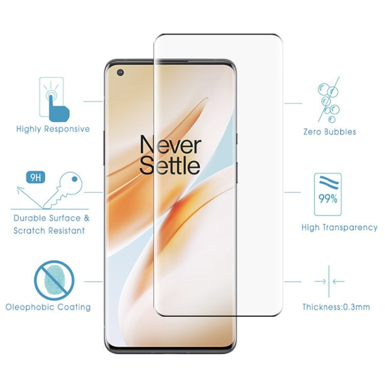 For OnePlus 8 Pro 9H 9D Curved Edge Tempered Glass Film(Black)