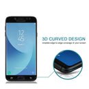 For Galaxy J7 Pro 0.3mm 9H Surface Hardness 3D Curved Silk-screen Full Screen Tempered Glass Screen Protector(Black)