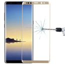 For Galaxy Note 8 0.3mm 9H Surface Hardness 3D Curved Silk-screen Full Screen Tempered Glass Screen Protector(Gold)
