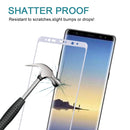 For Galaxy Note 8 0.3mm 9H Surface Hardness 3D Curved Silk-screen Full Screen Tempered Glass Screen Protector(White)